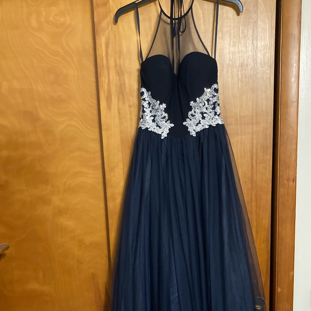 DJ-Jaz Navy and Silver Formal Dress
